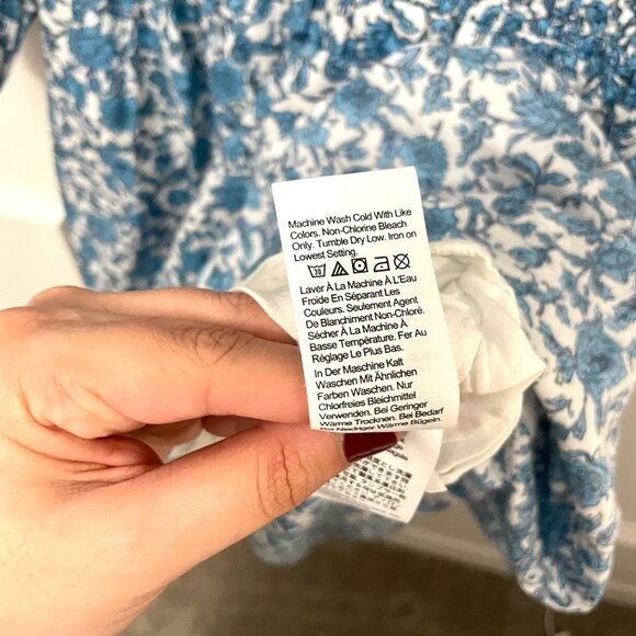 J Crew V-neck Midi Dress in Blue Blooms Block Print Size S BR442 - Picture 6 of 9